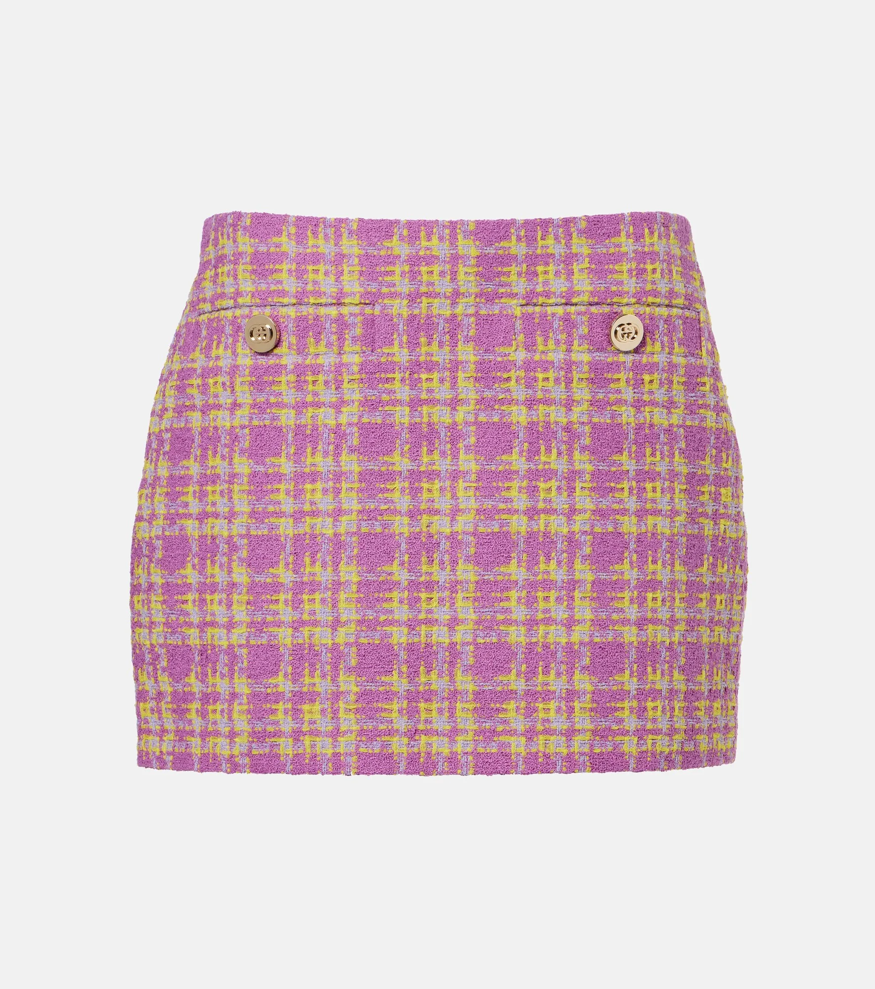 Checked cotton-blend tweed miniskirt - 1