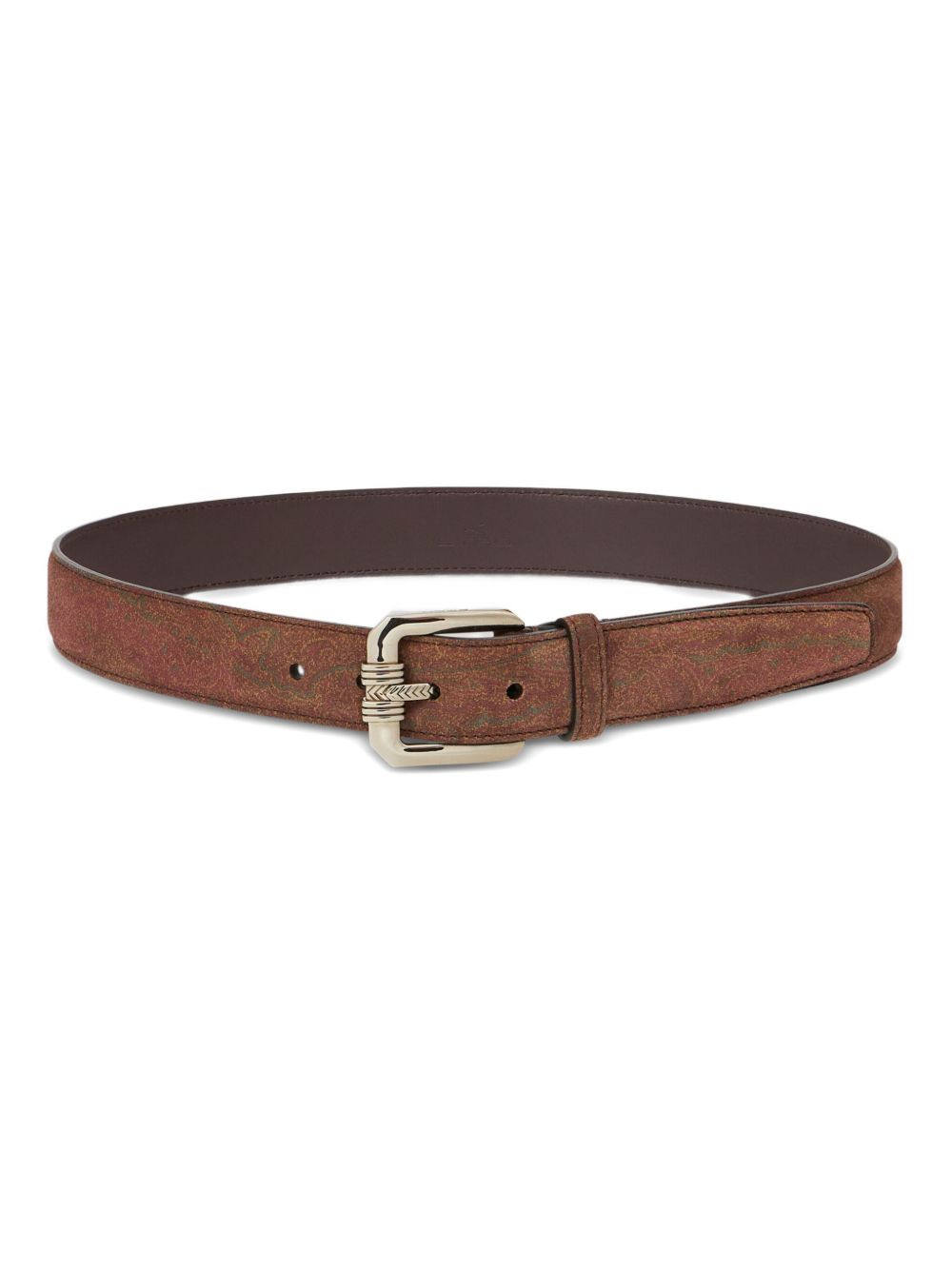 paisley-pattern suede belt - 2