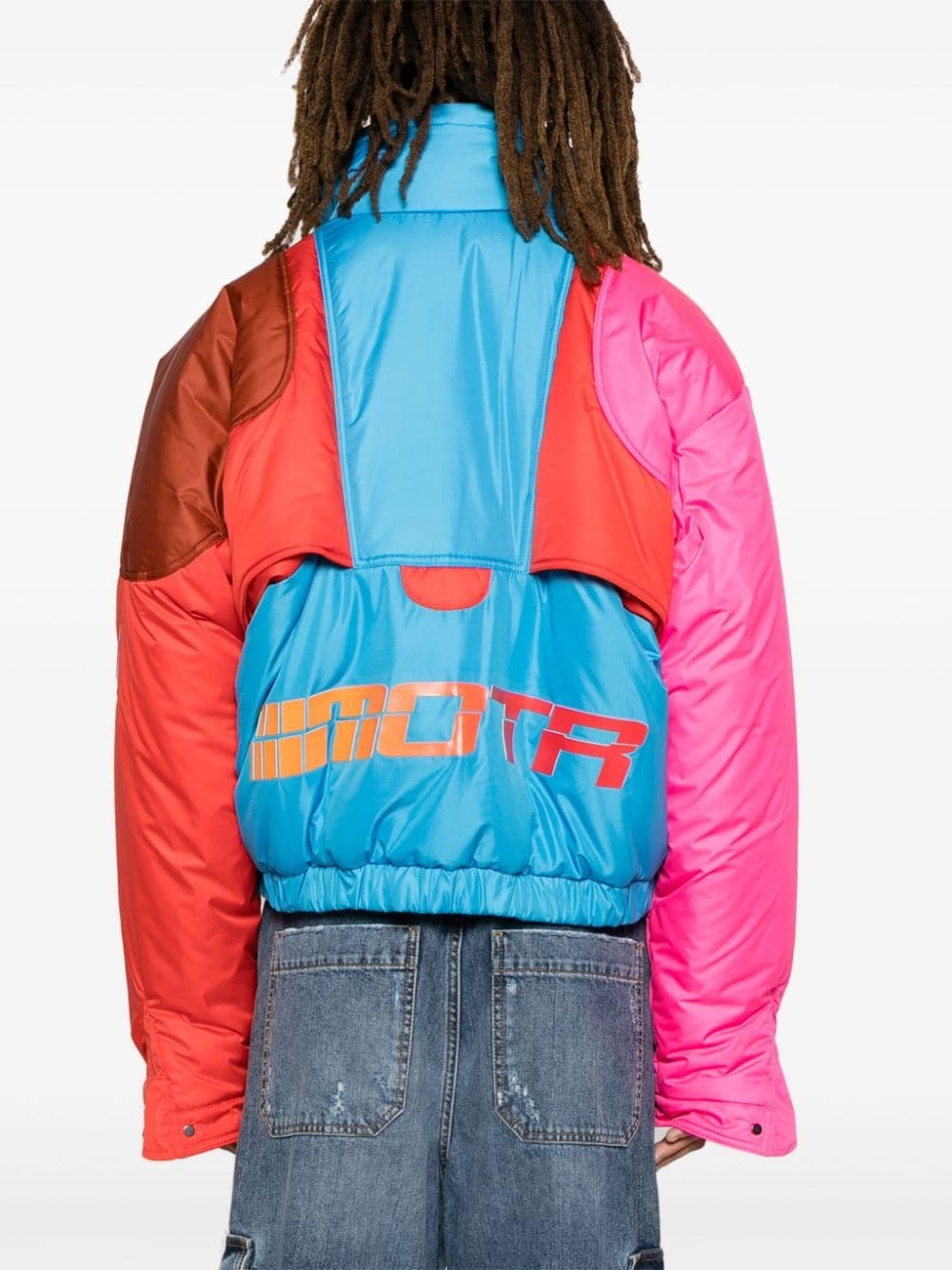 colour-block puffer jacket - 4
