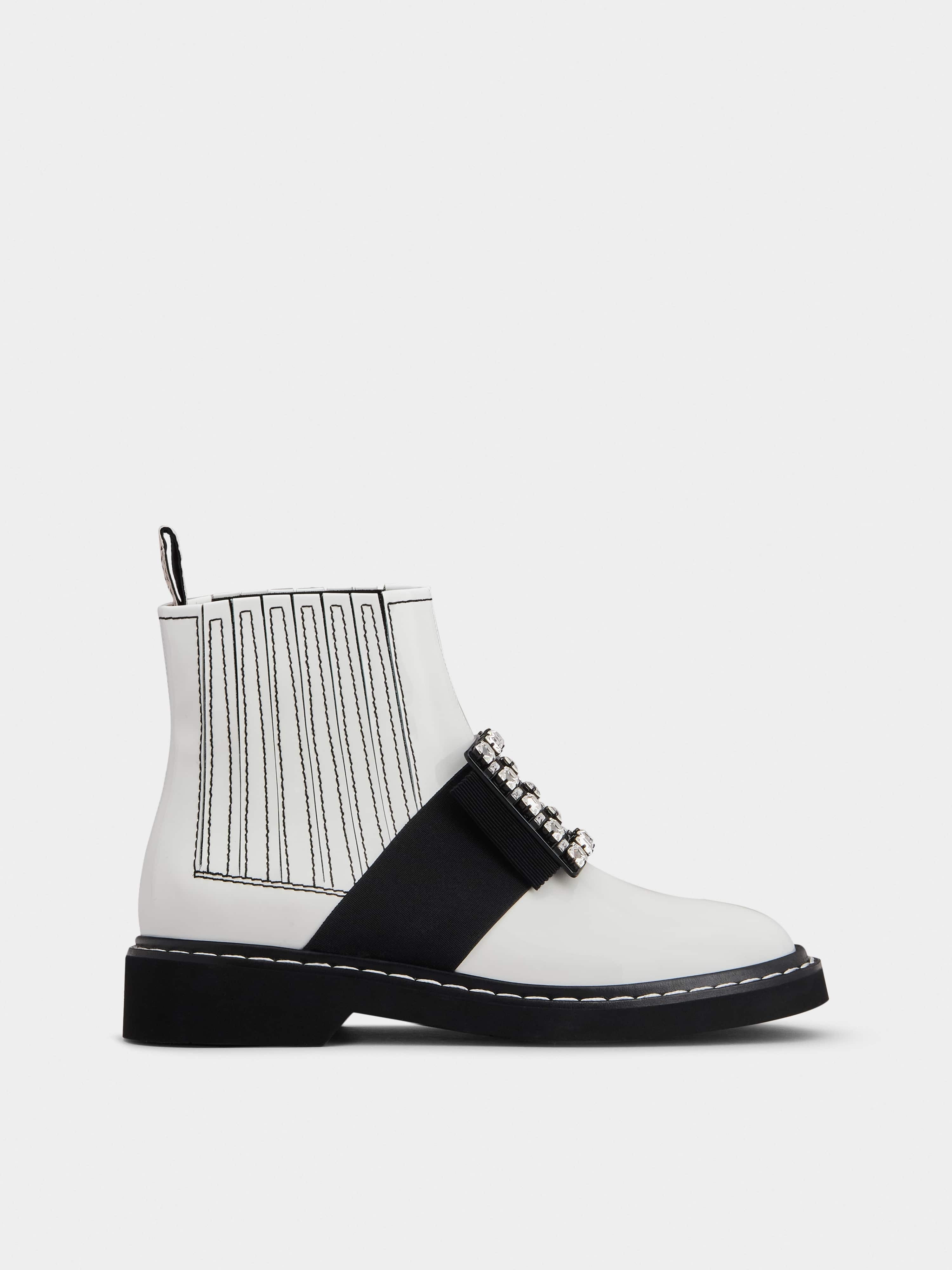 Viv' Rangers Stitch Strass Buckle Booties in Leather - 1