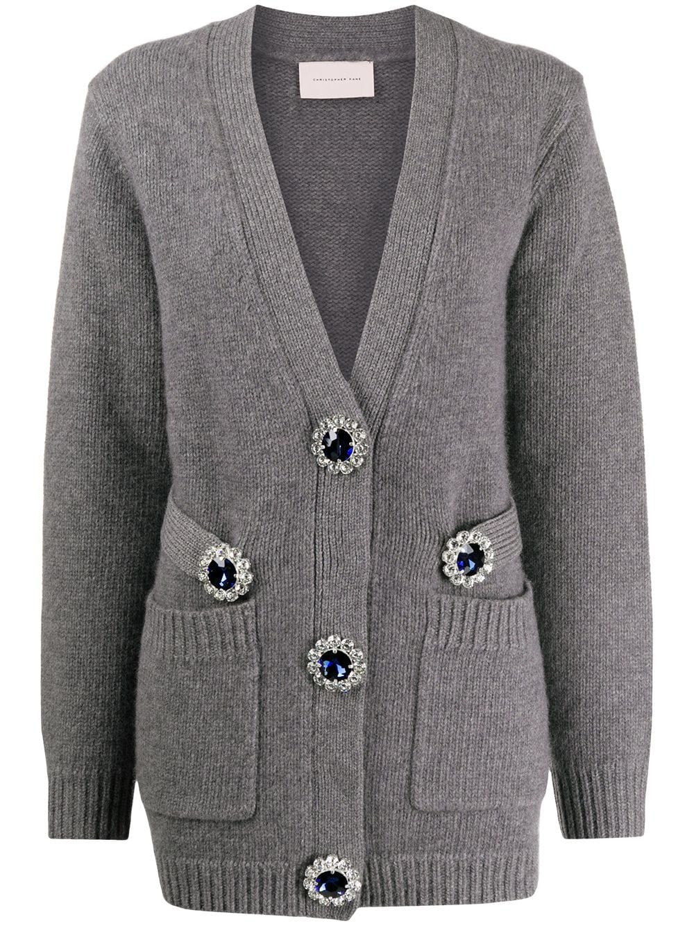 oversized crystal-embellished cardigan - 1