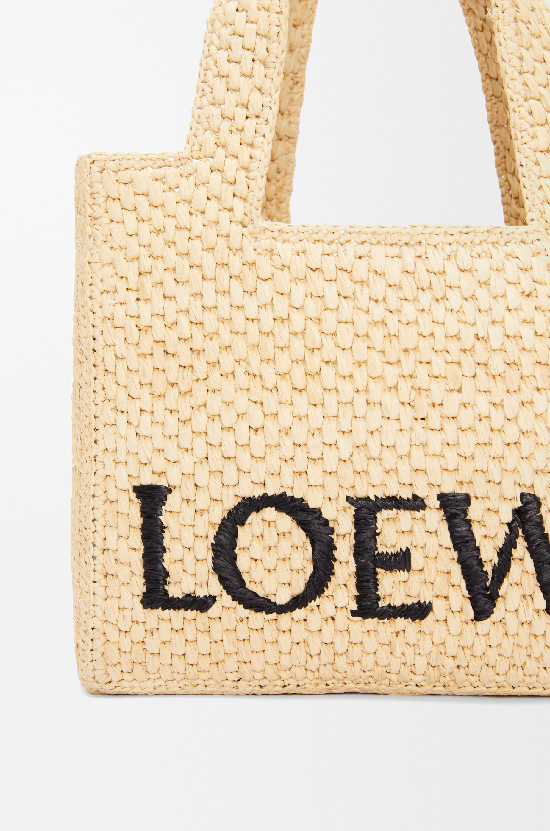 Small LOEWE Font tote in raffia - 9
