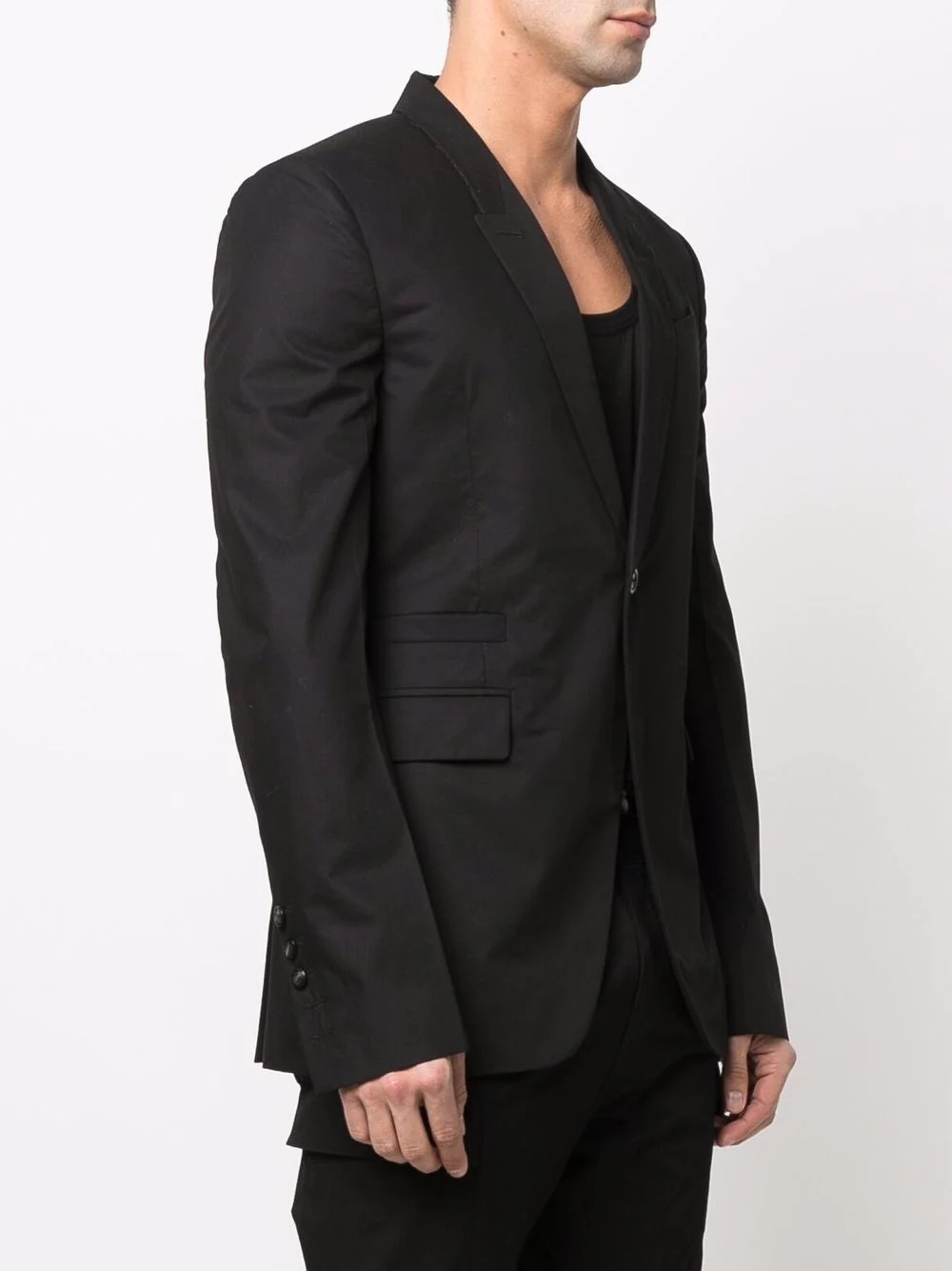 narrow-lapel single-breasted blazer - 3