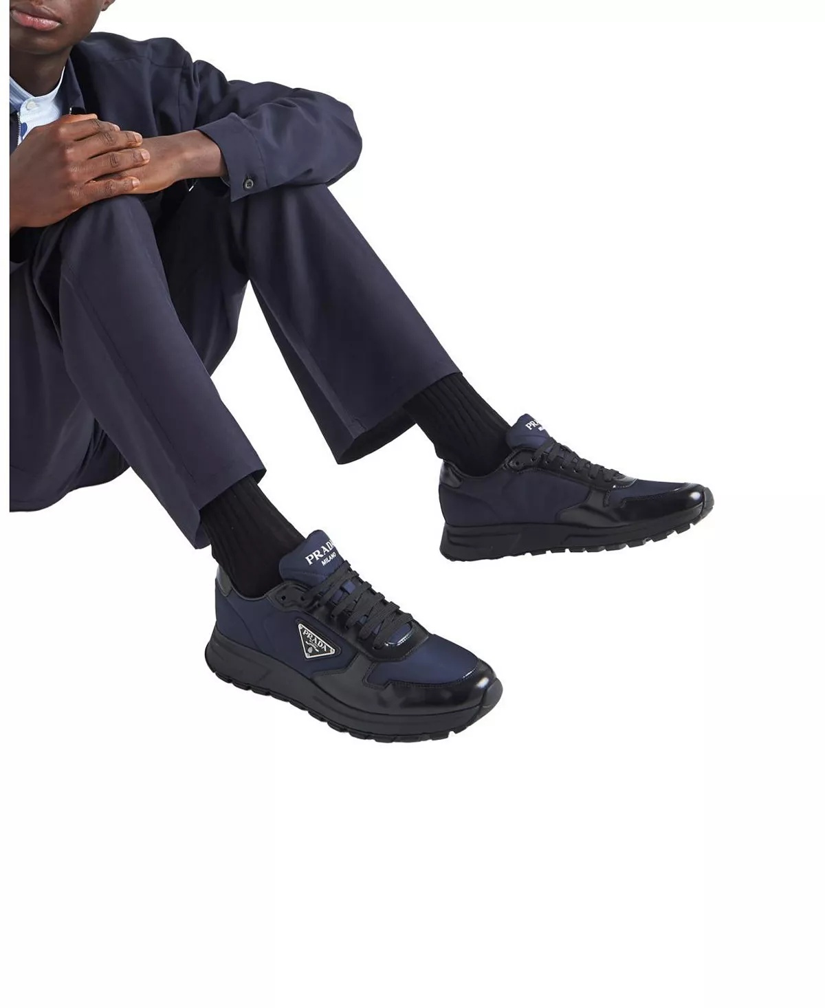 Men's Prax 01 Re-Nylon and Brushed Leather Sneakers - 2