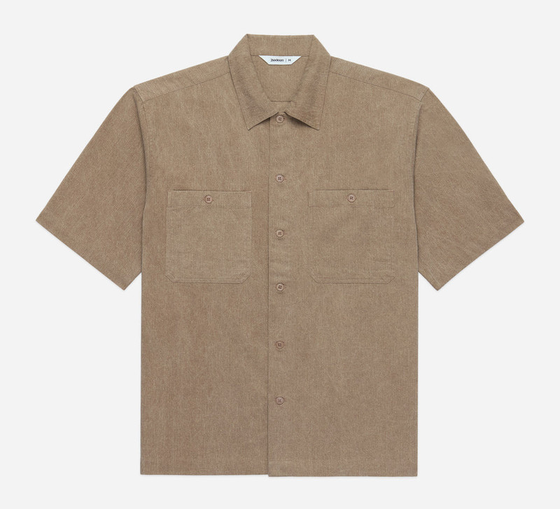 Short Sleeve Workshirt - Brown Pigment Dye - 1
