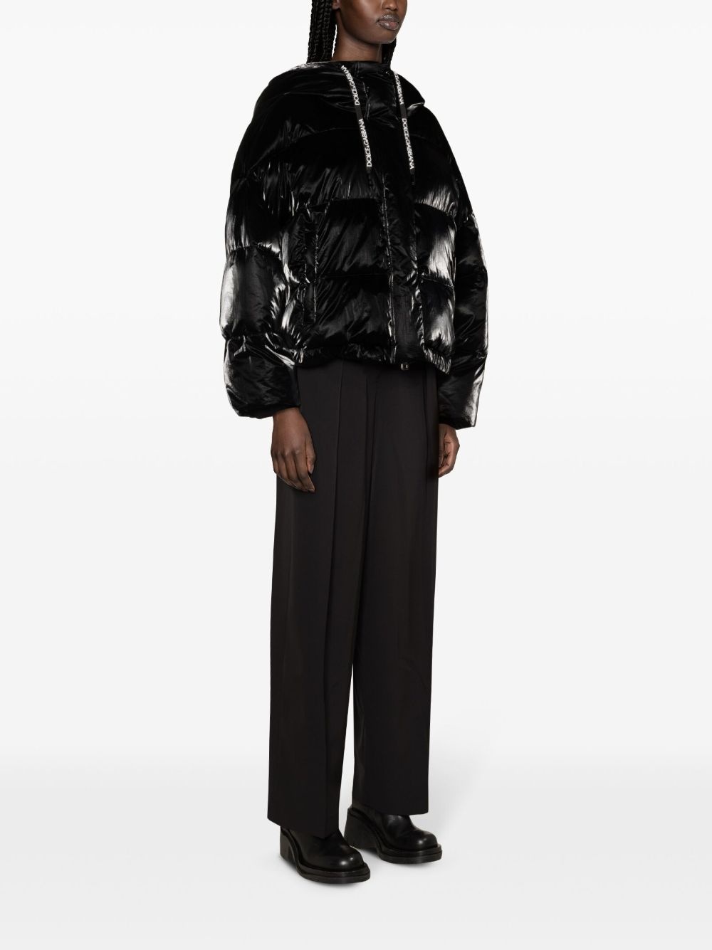 coated-finish puffer jacket - 3