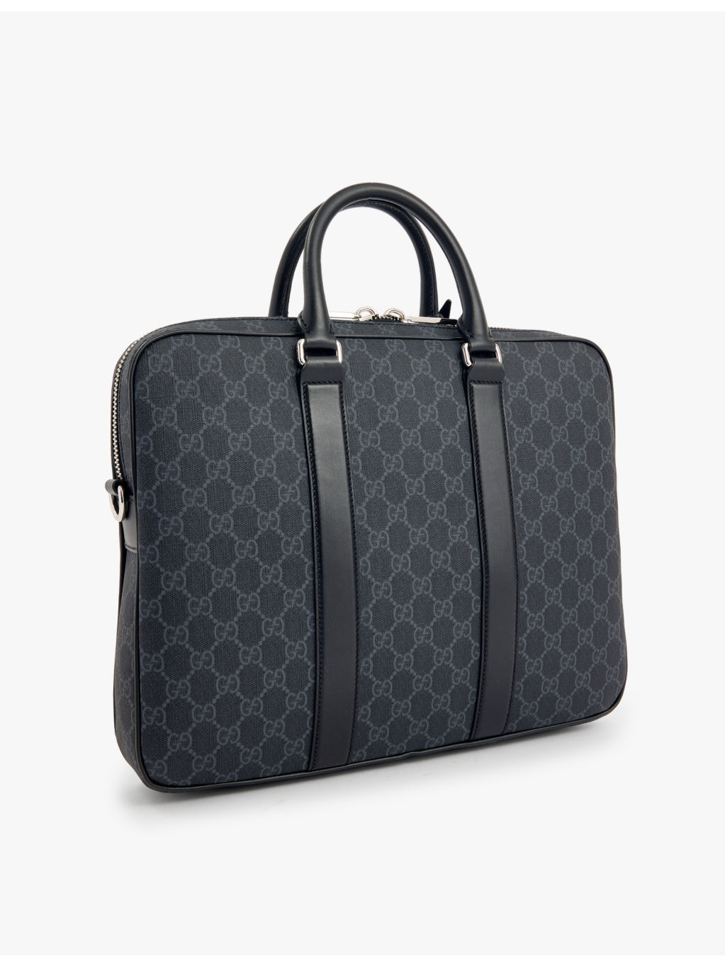Monogram-print coated-canvas briefcase - 4