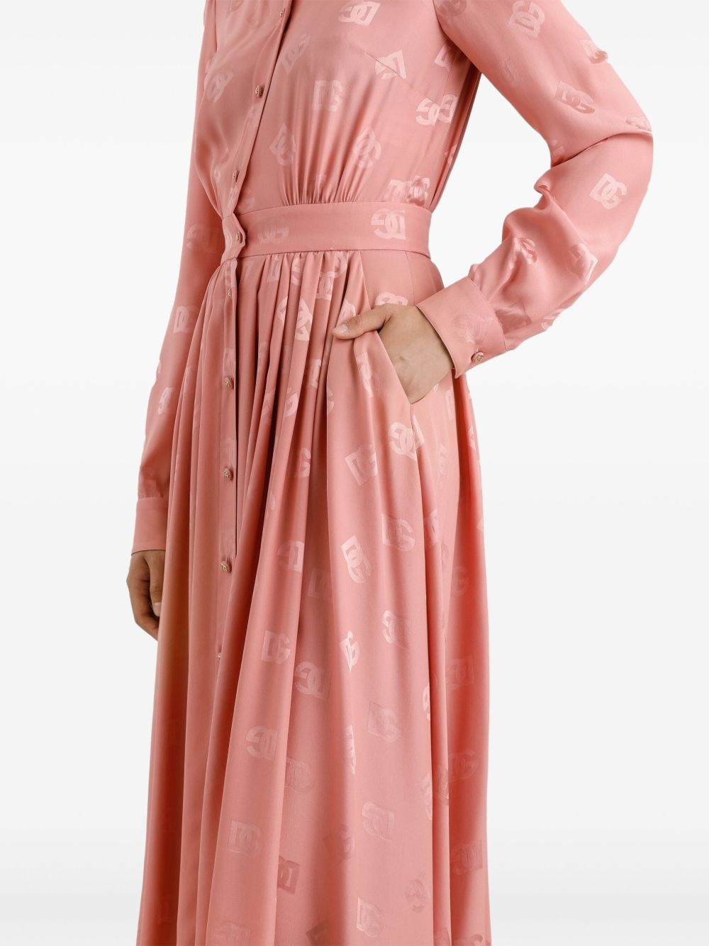 monogram-jacquard midi dress - 4