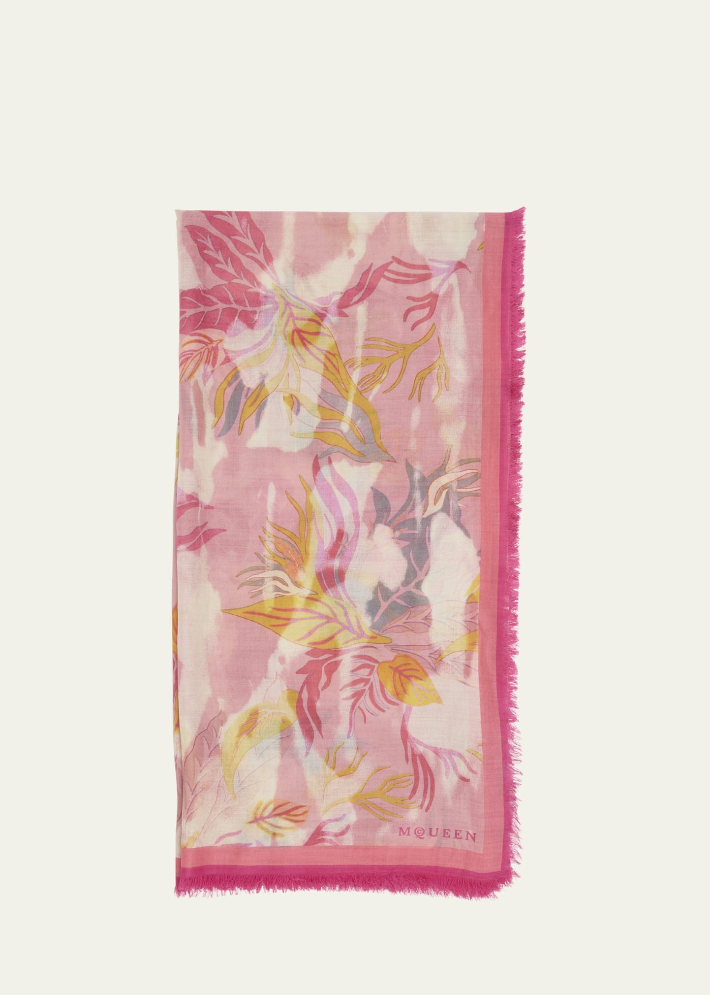 Hawaiin-Inspired Floral-Print Silk Scarf - 1