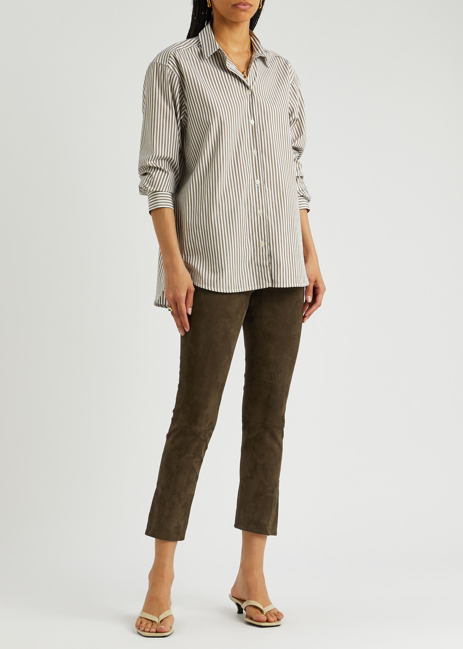 Split-cuff suede trousers - 4