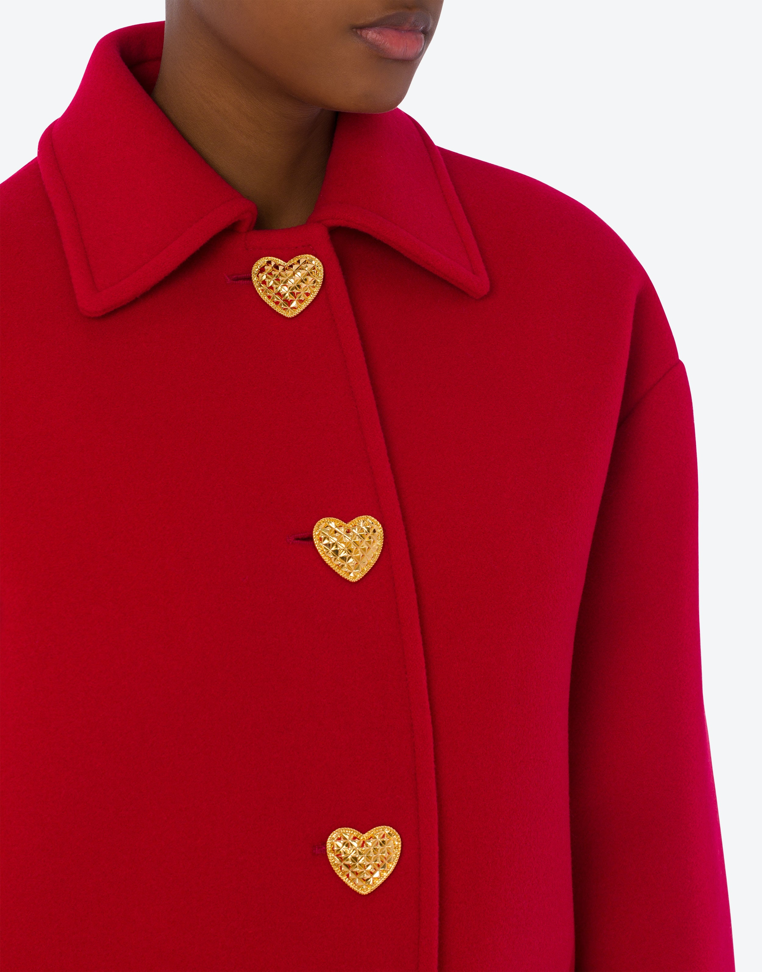 HEARTS BUTTONS CLOTH COAT - 4