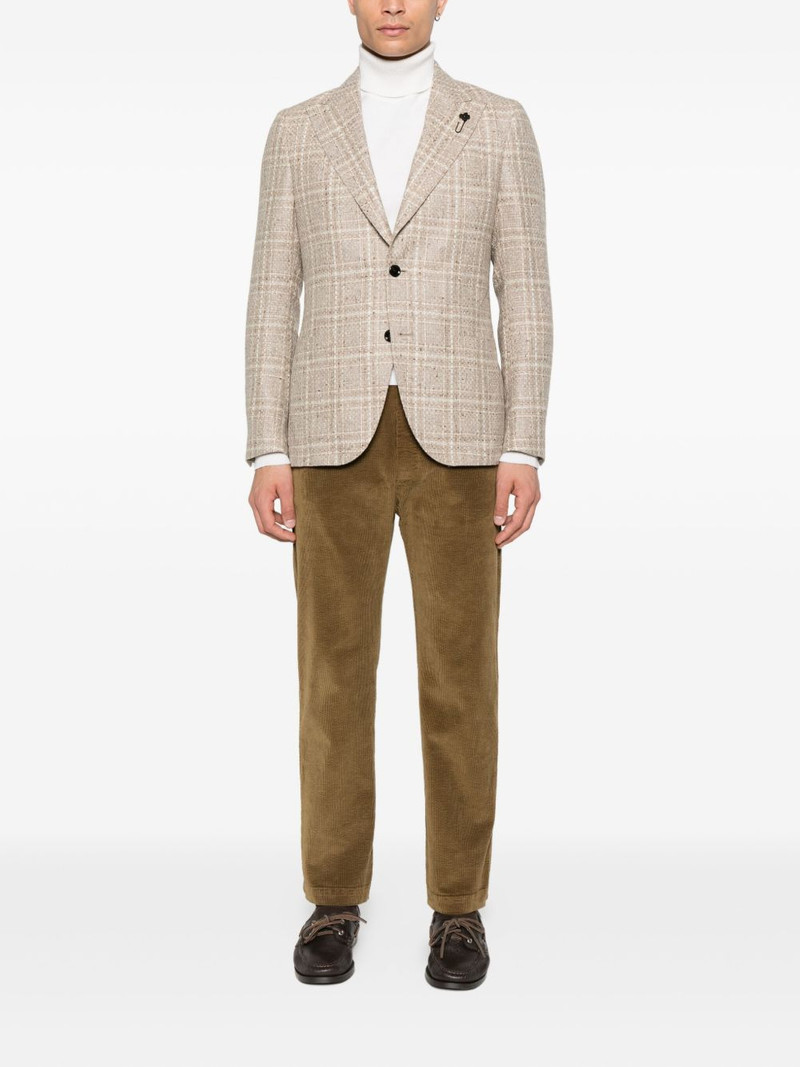 LARDINI checked two-button jacket outlook