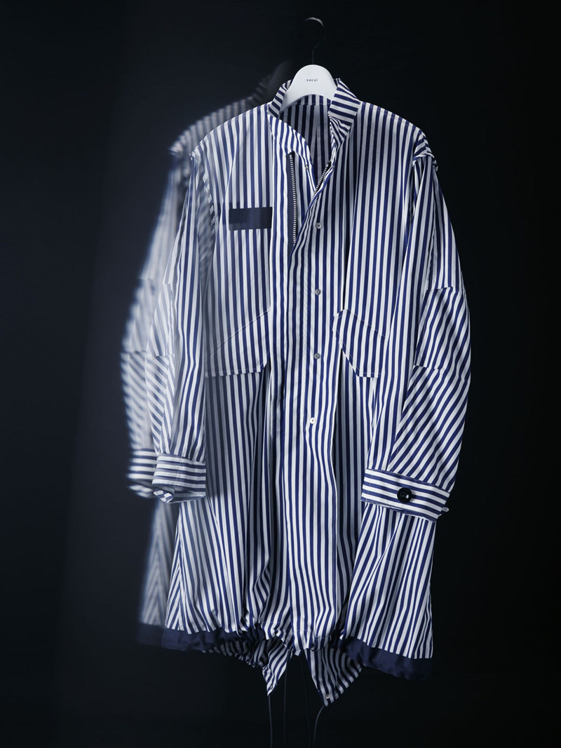 sacai Thomas Mason Cotton Poplin Coat outlook