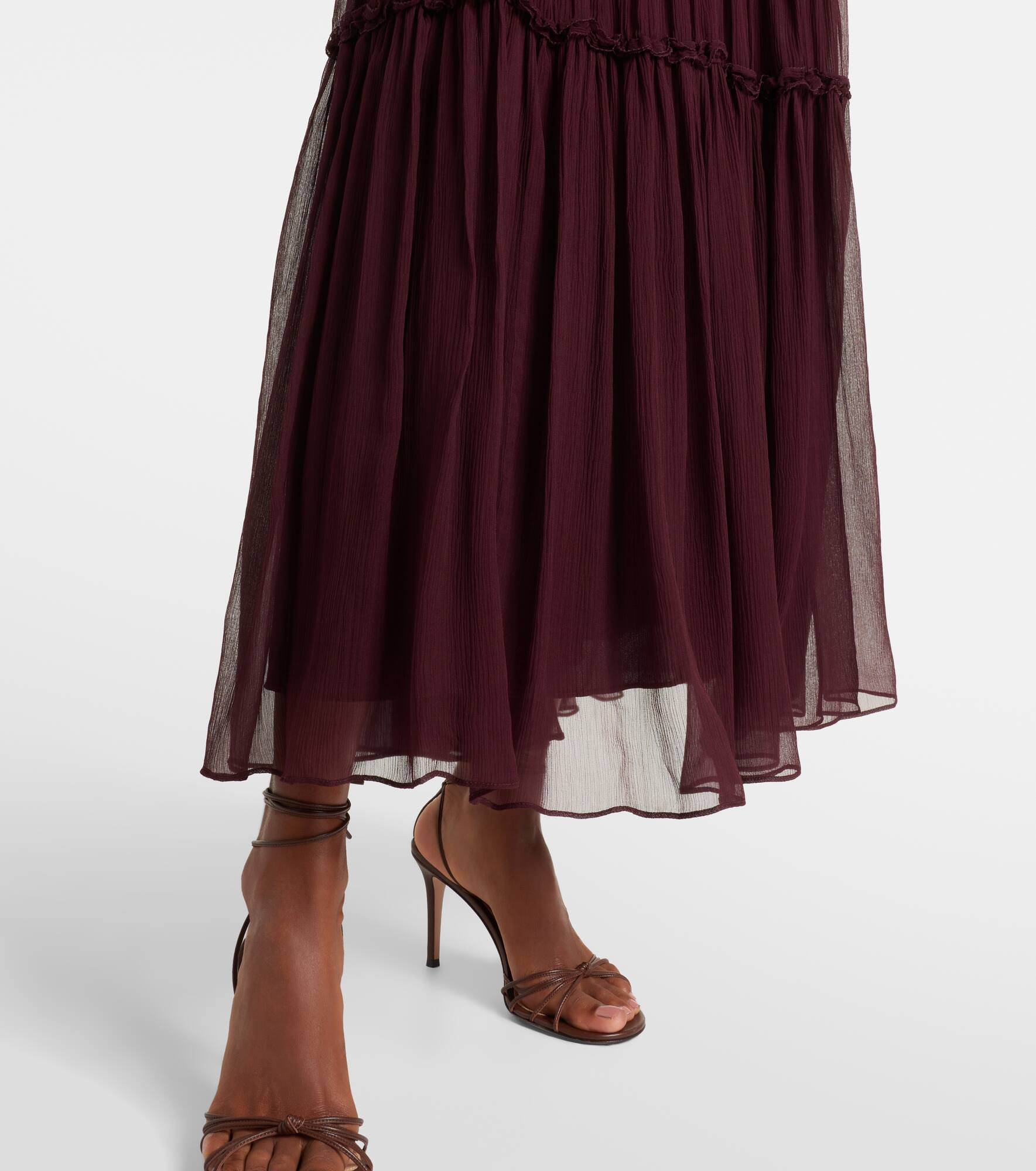Talitha ruffled silk chiffon midi dress - 6