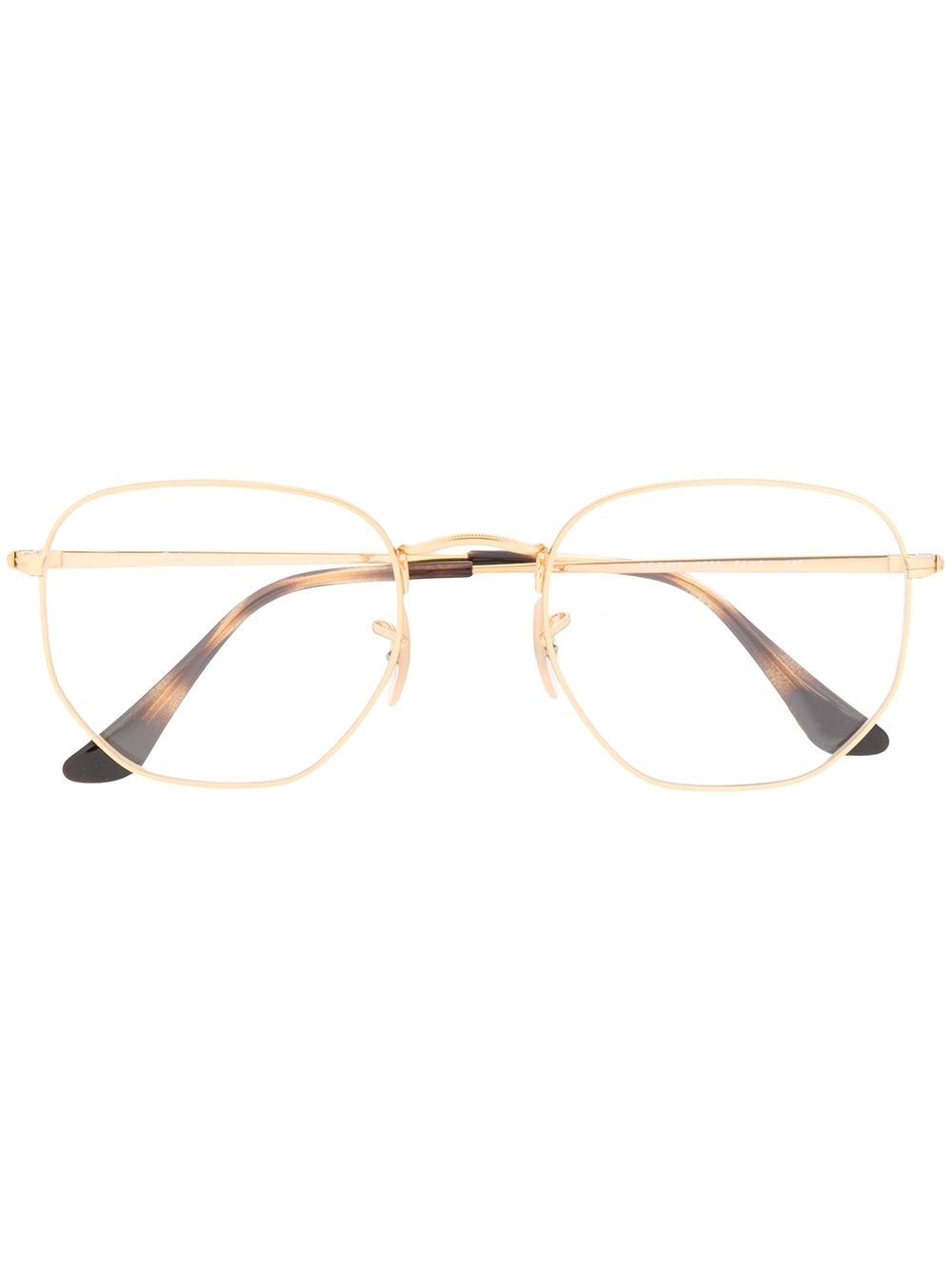 matte-finish hexagonal frame glasses - 1