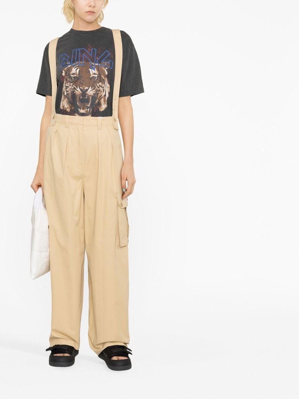 straight-leg braces cargo trousers - 2