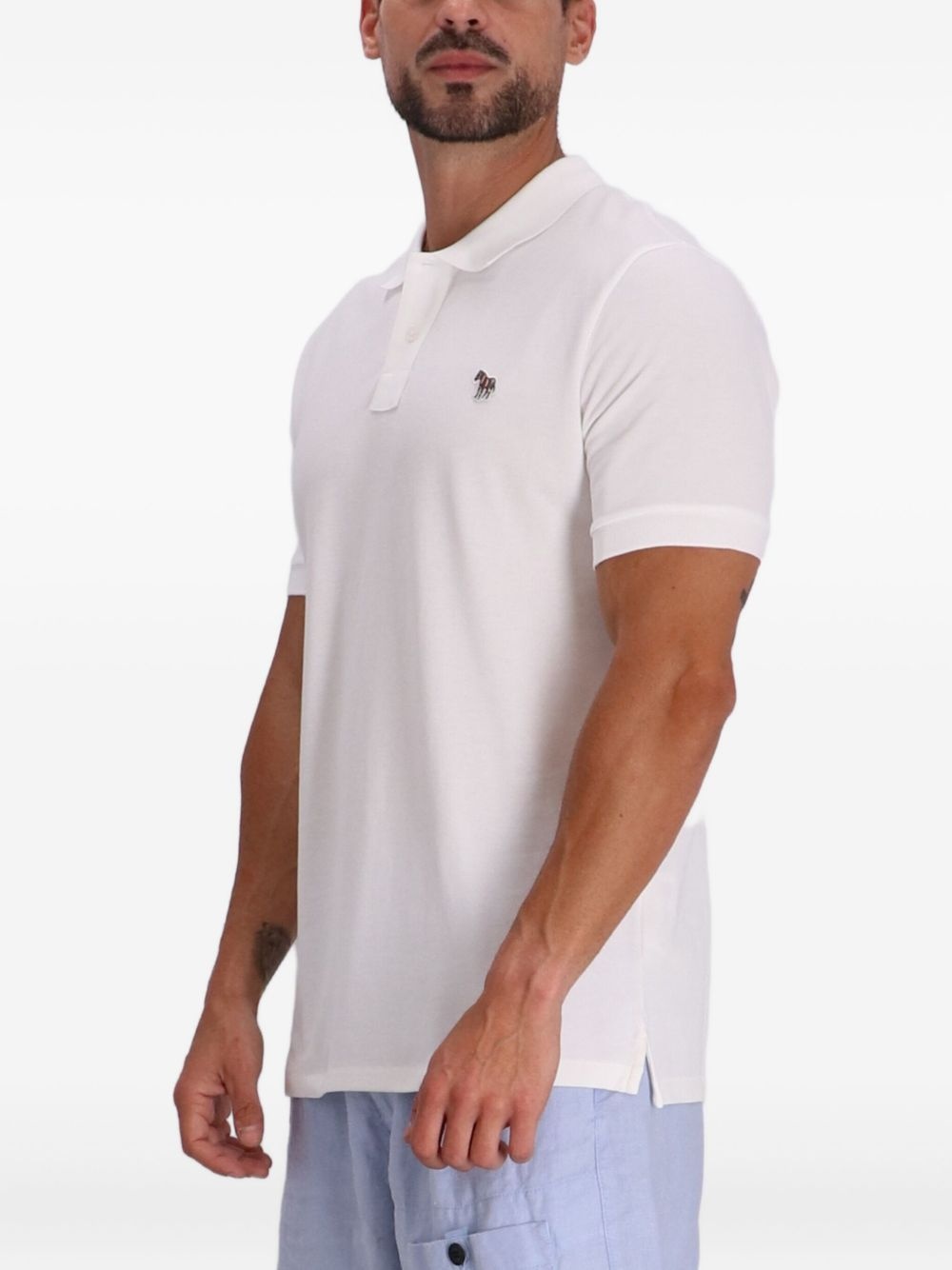 Zebra-patch polo shirt - 3
