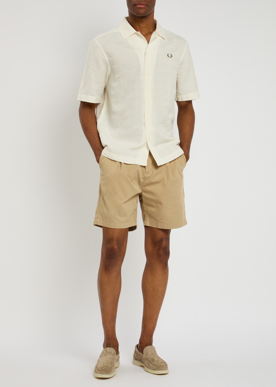 Fred Perry Checked-jacquard Linen-blend Shirt - 4