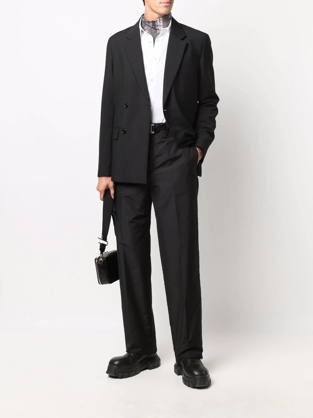 padded straight-leg trousers - 2