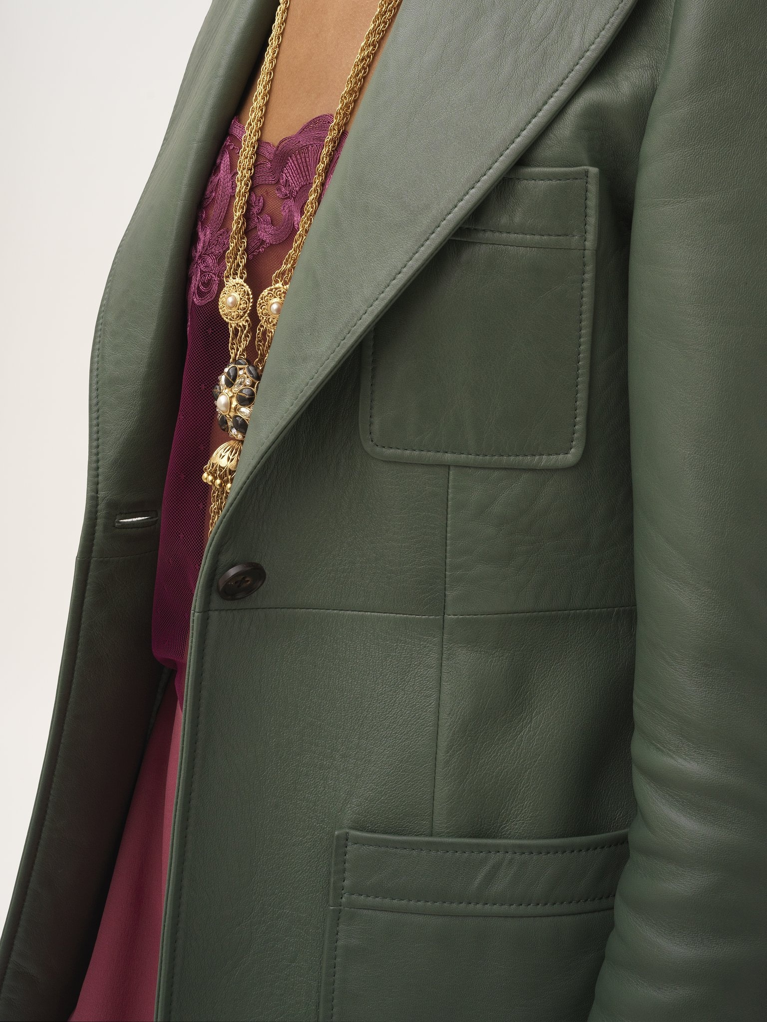 TAILORED JACKET IN LEATHER - 7