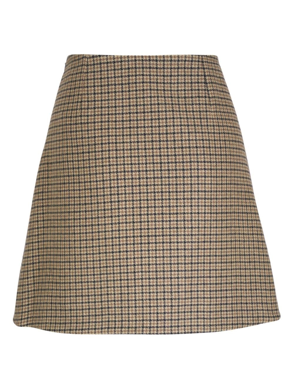 check-pattern straight skirt - 2
