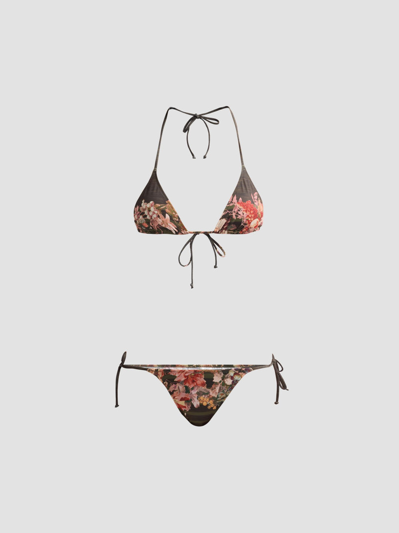 Women's Marinière Grape Two-Piece Bikini - Khaki Multicolor 1