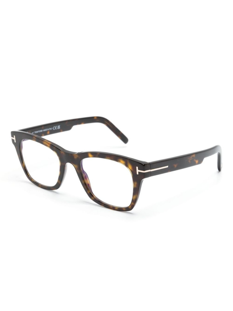 TOM FORD tortoiseshell square-frame glasses outlook