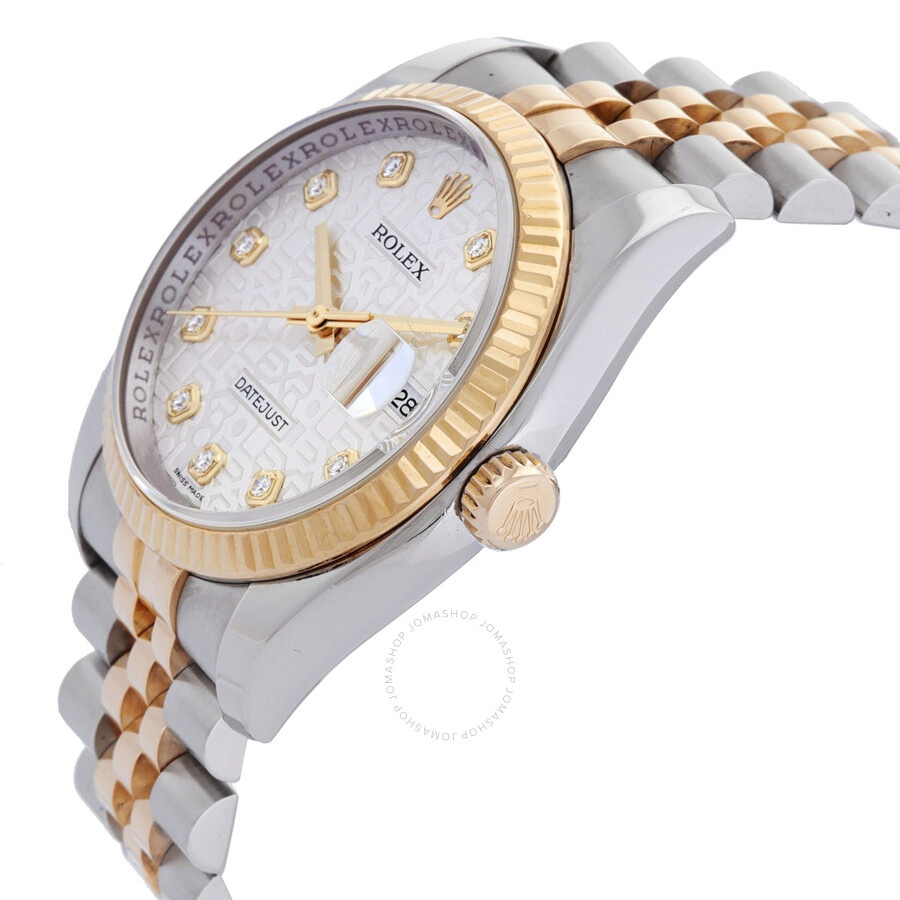 Pre-owned Pre-owned Rolex Oyster Perpetual Datejust 36 Silver With 10 Diamonds Dial Stainless Steel  - 2