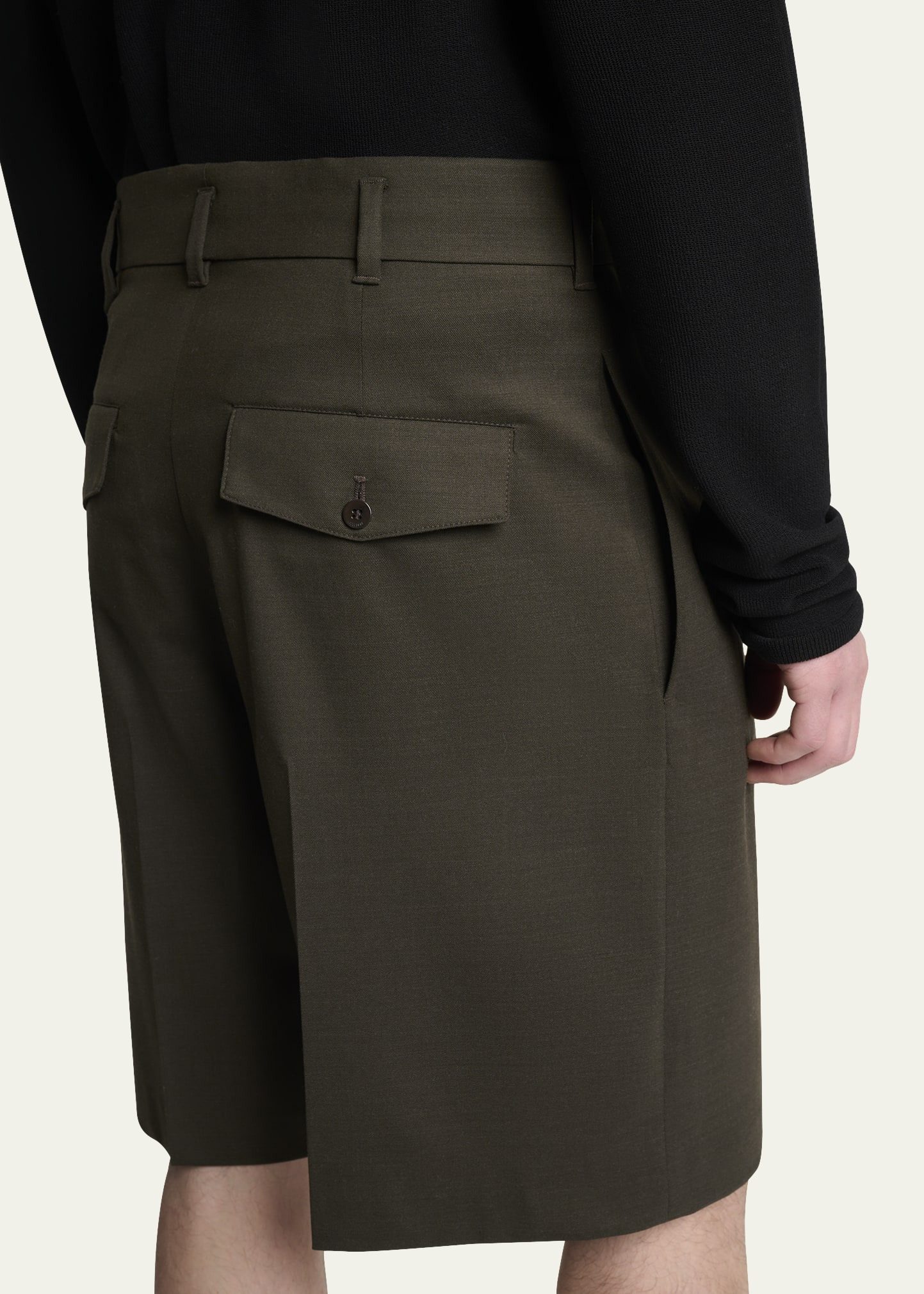 Men's Relaxed Single-Pleated Shorts - 5