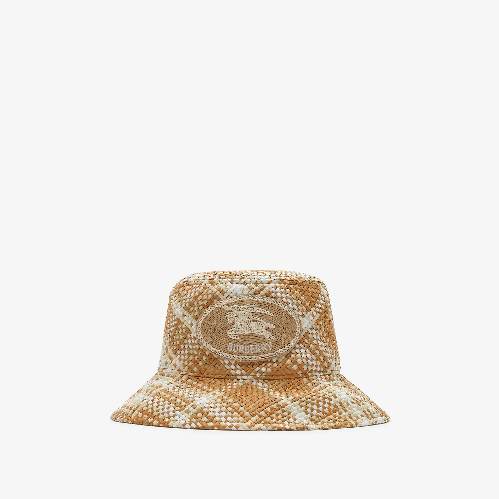 Knight Stamp Raffia-effect Bucket Hat - 1