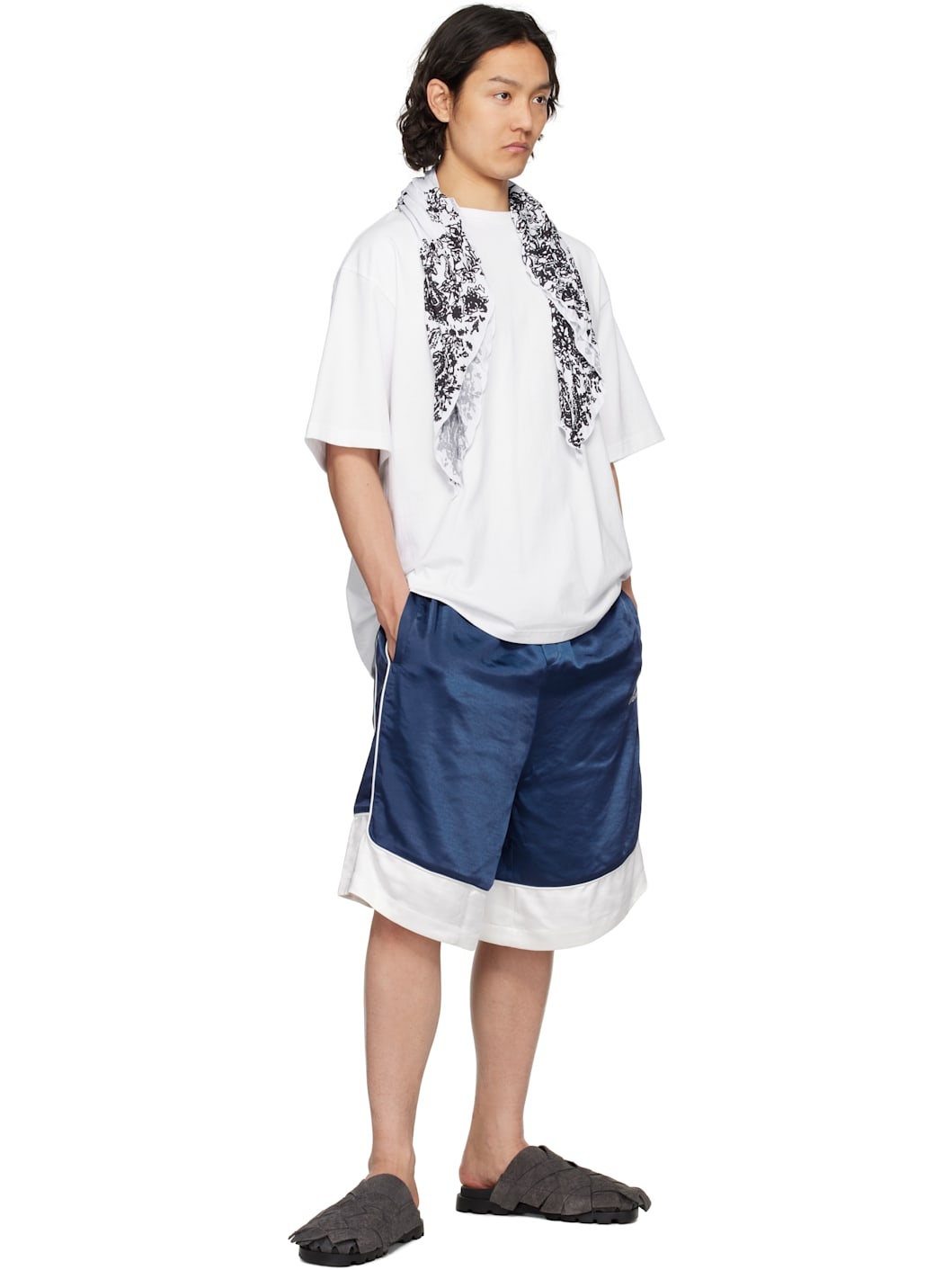 【関税込み】We11done ホワイト Wrinkled Muffler Tシャツ We11done White Wrinkled Muffler T-shirt | REVERSIBLE