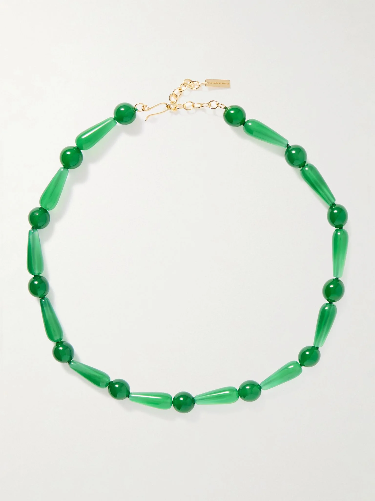 The Depths of Time recycled gold vermeil chalcedony necklace Green - 1