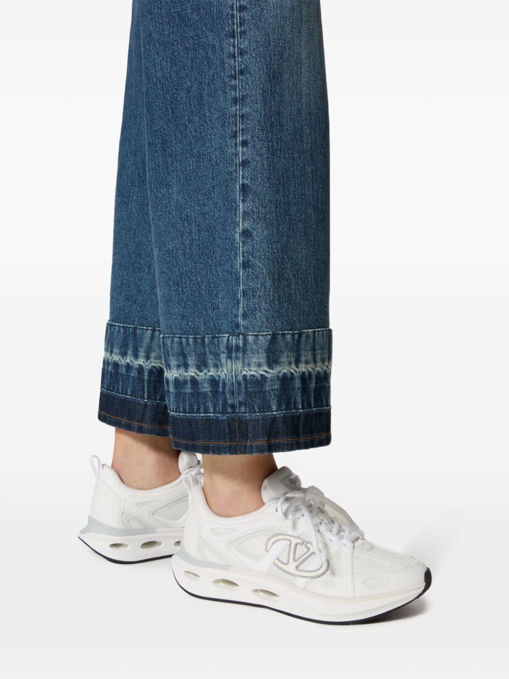 VLogo panelled lace-up sneakers - 6
