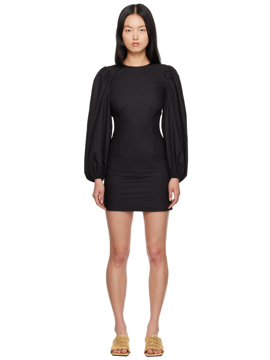 Black Open Back Minidress - 1