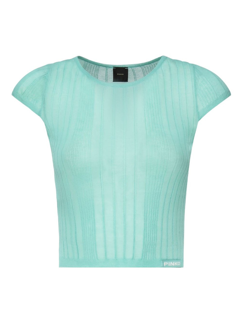 ribbed crew-neck knit top 1