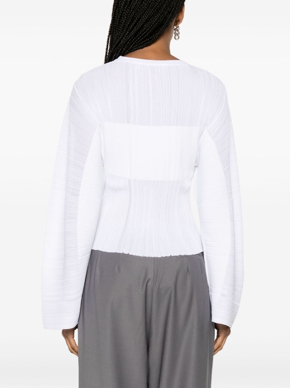 plissÃ© semi-sheer top - 4