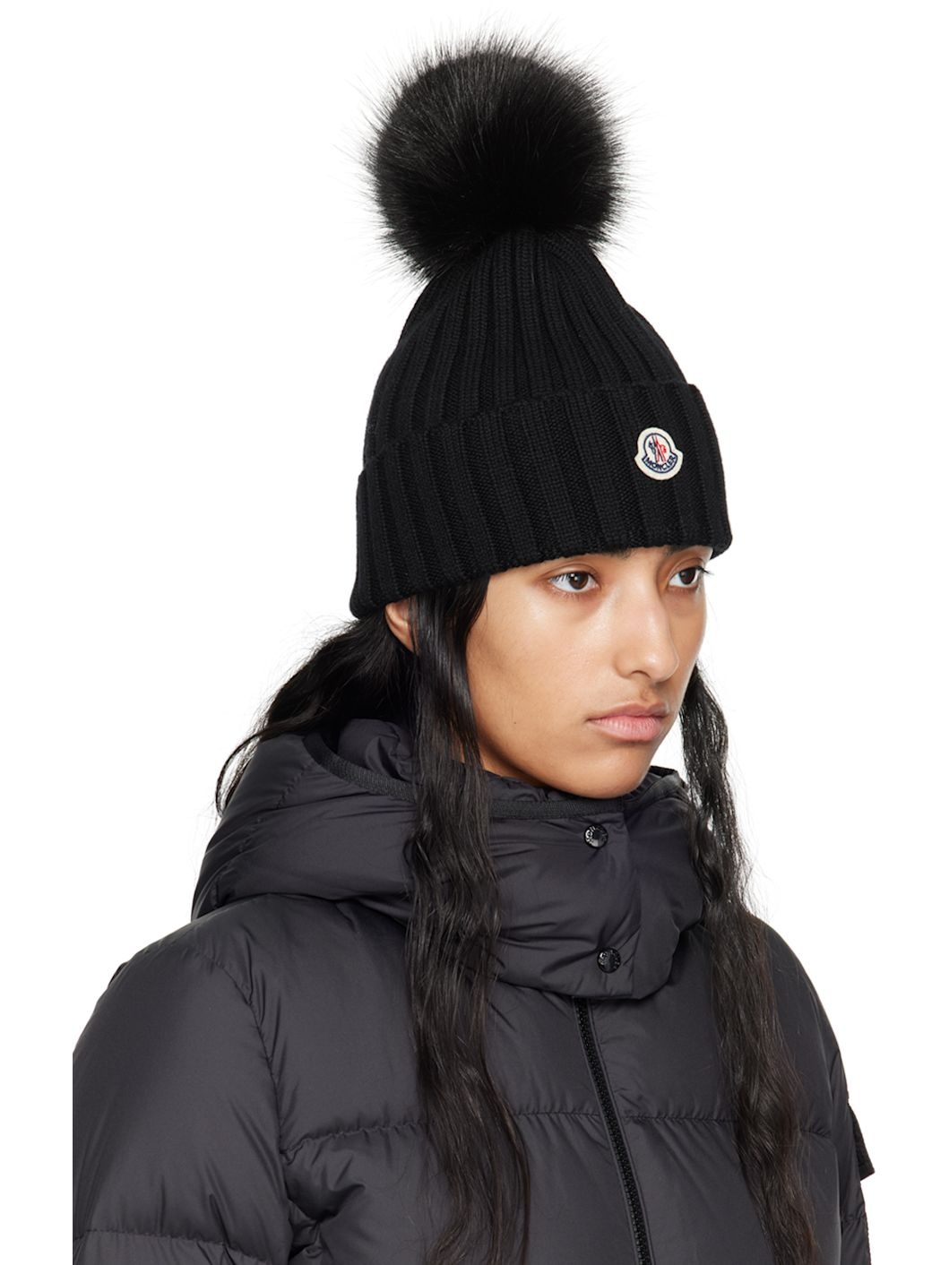Black Pom Pom Beanie - 2