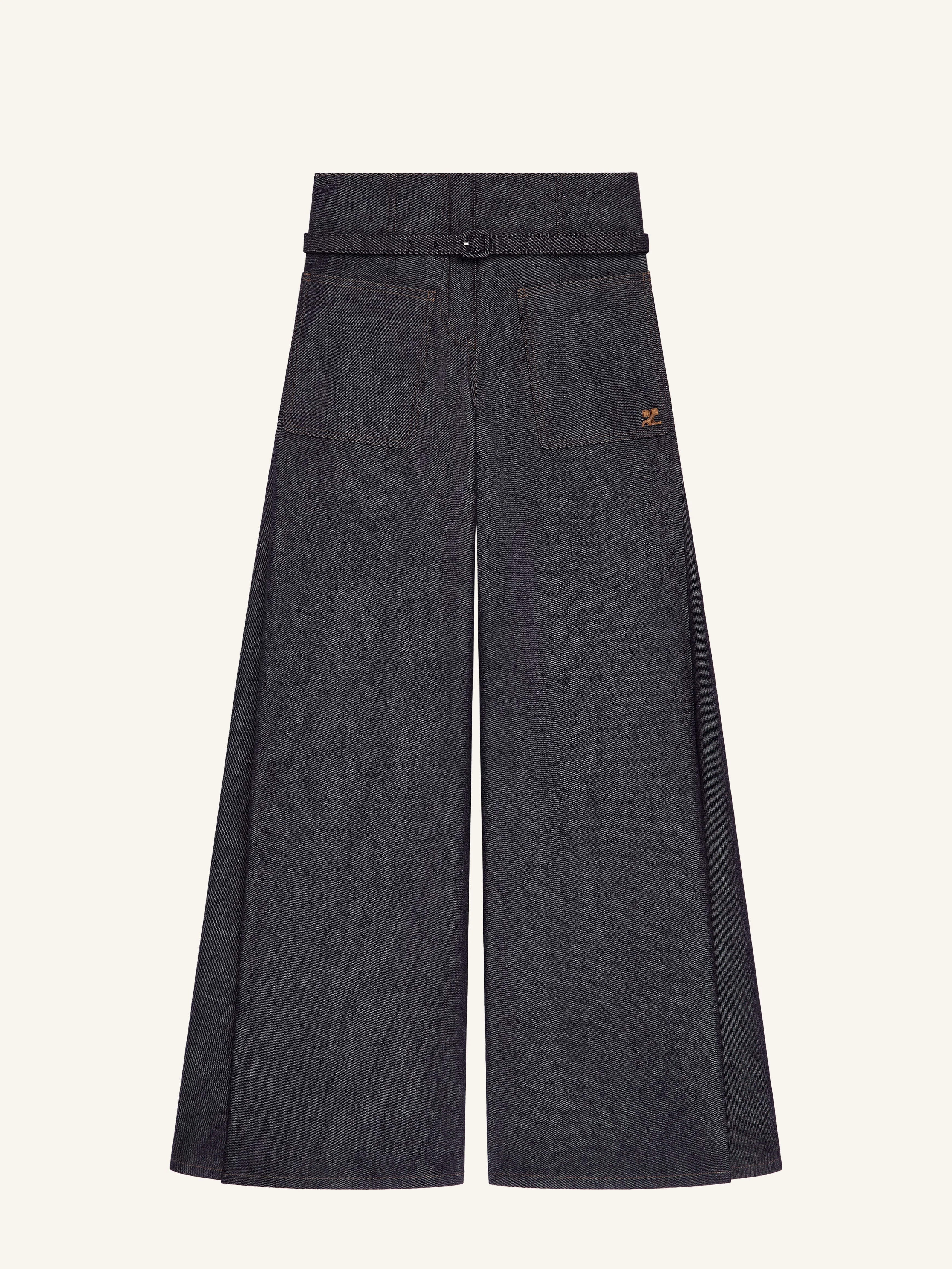 DENIM PALAZZO PANTS - 1