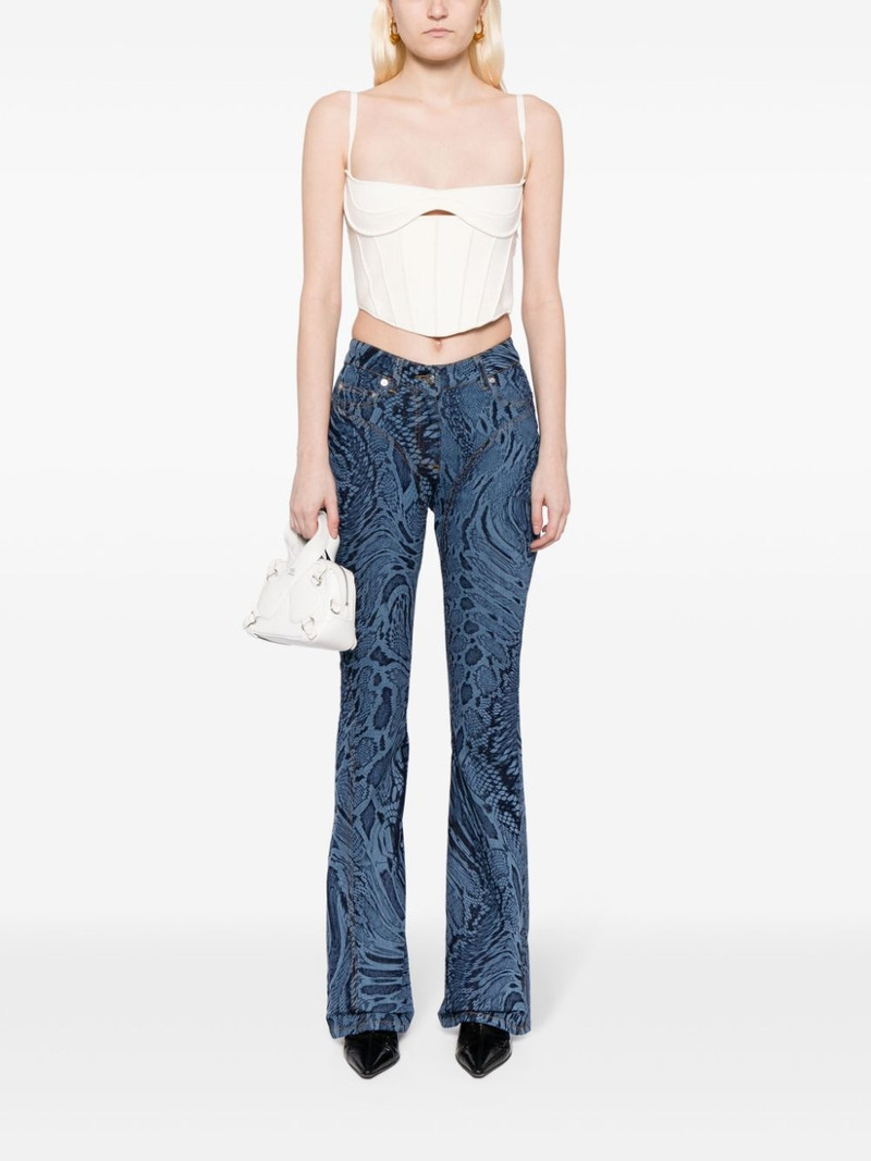 MUGLER snake-print flared jeans outlook