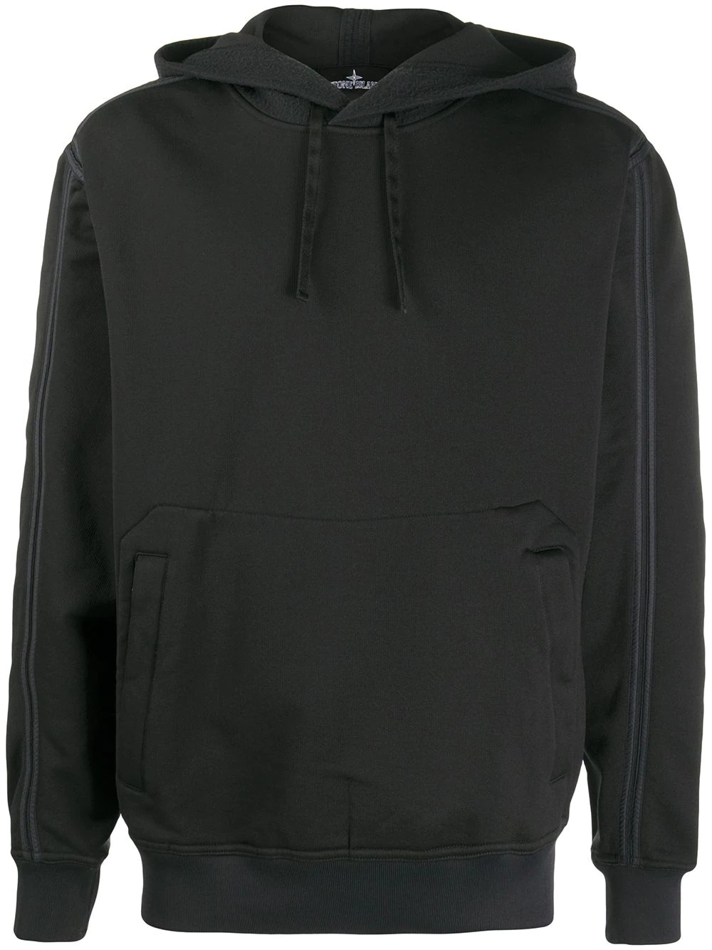 contrast-trim hooded sweatshirt - 1