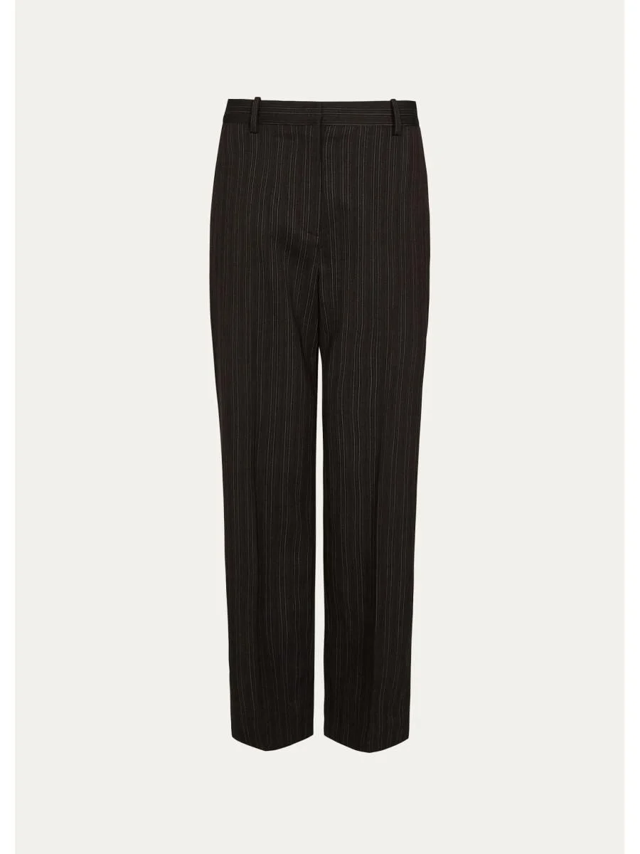 Roberts Pinstriped Wool-Blend Straight-Leg Pants - 1