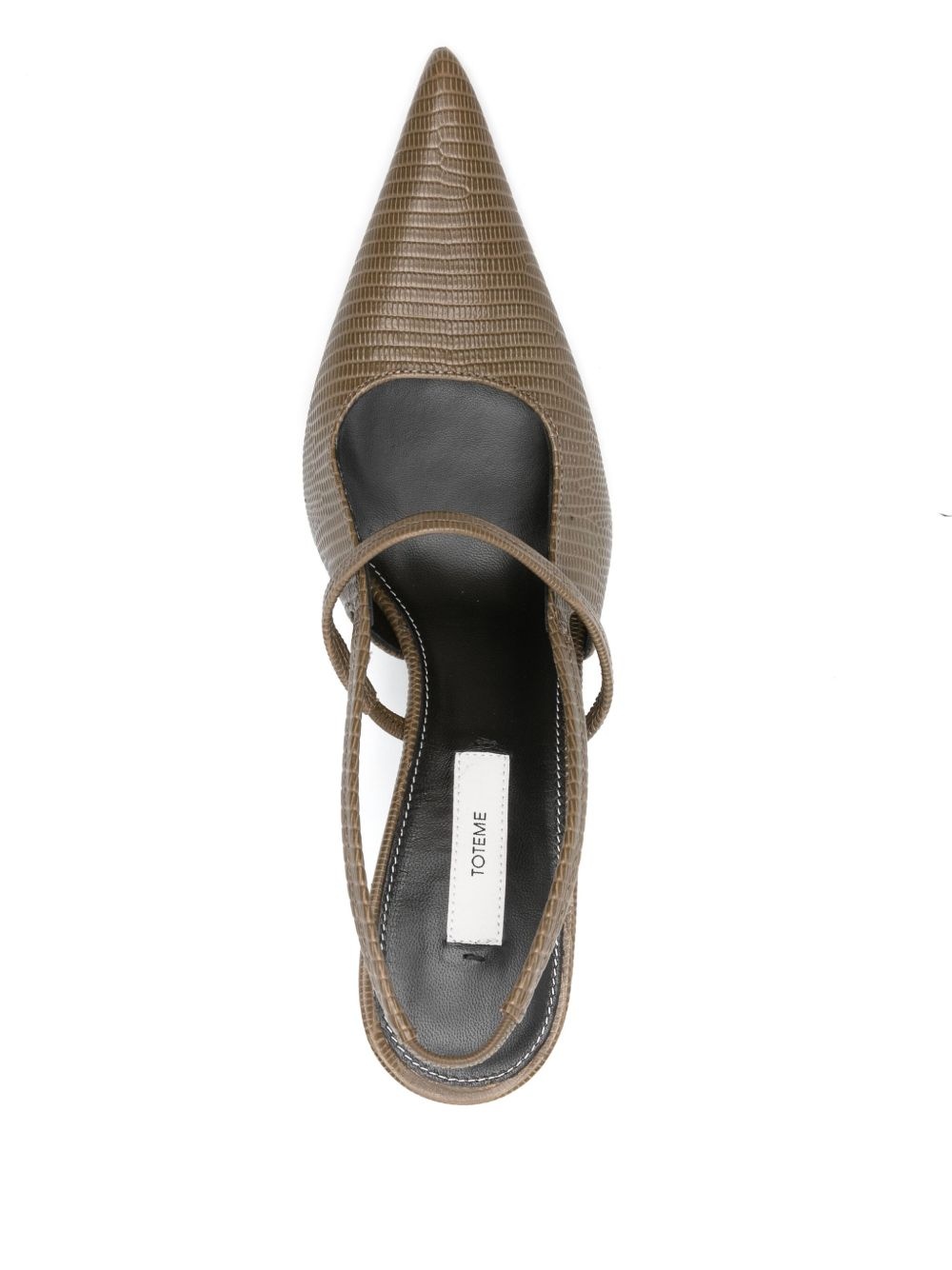 100mm lizard-embossed slingback pumps - 4