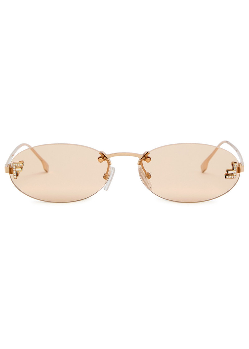 FENDI Fendi Narrow Oval-frame Sunglasses outlook