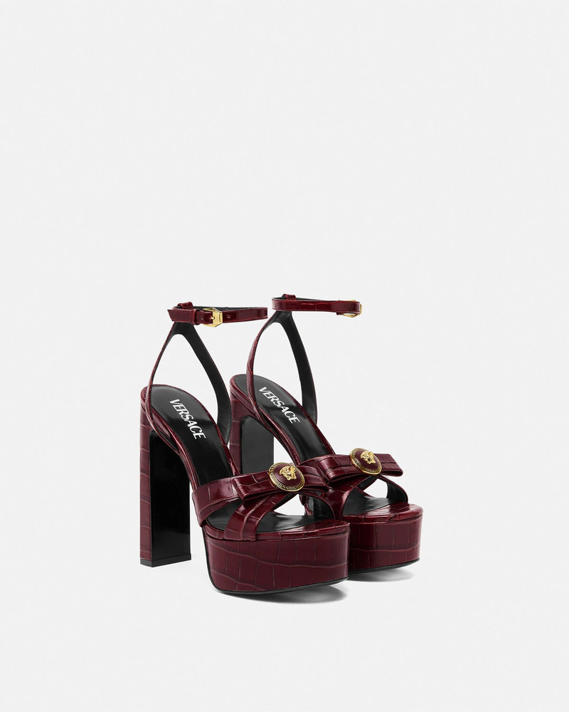VERSACE Croc-Effect Gianni Ribbon Sandals 140 mm outlook