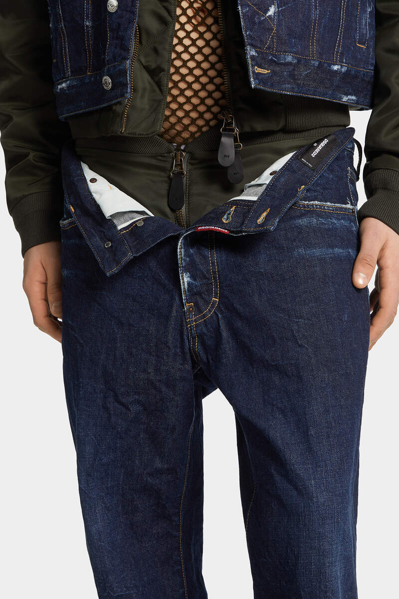 DARK INDIGO AVIATOR WASH LOOSE JEANS - 5