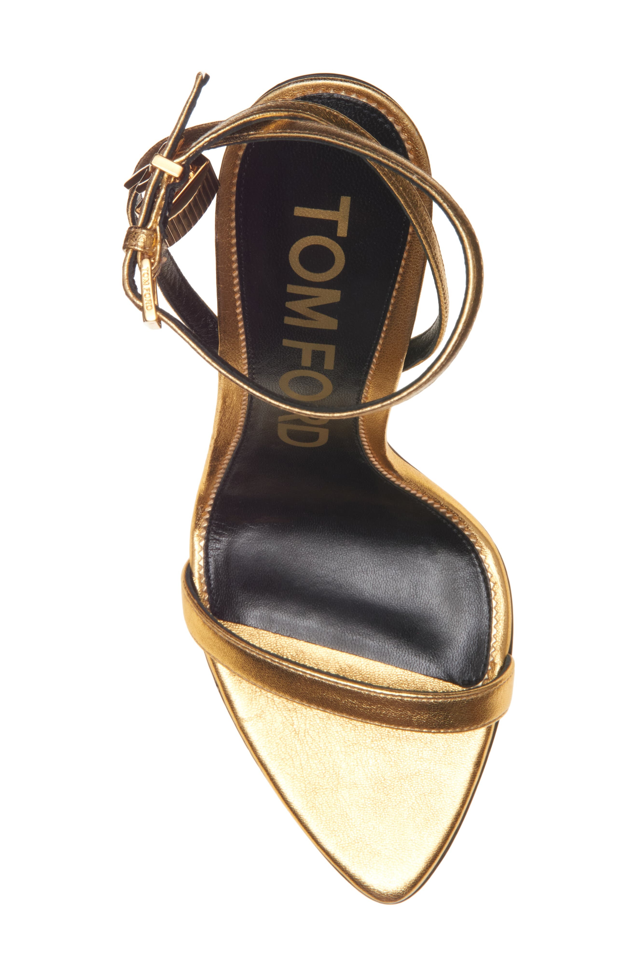 Padlock Naked Metallic Pointy Toe Sandal - 5