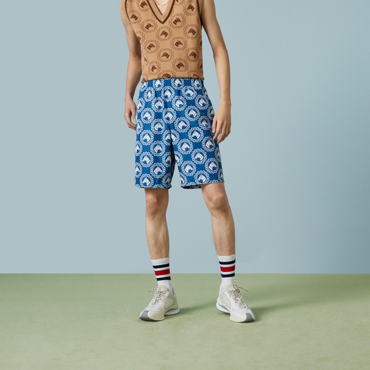 Nylon equestrian print swim shorts - 5
