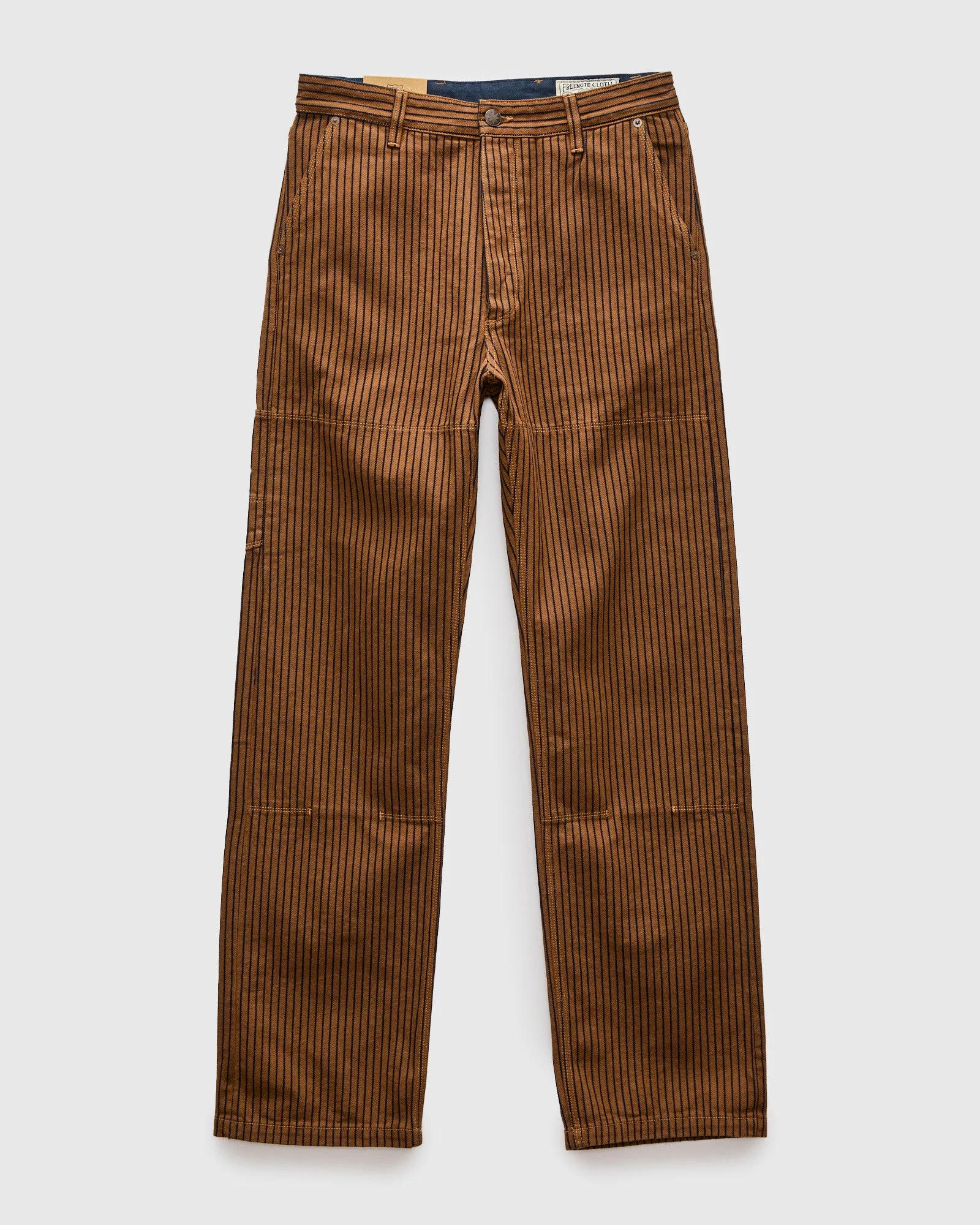 Ortega Pant in Brown Herringbone Dobby - 1