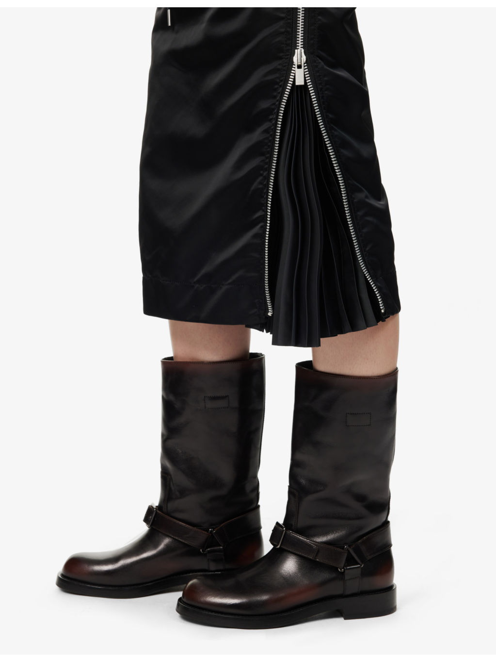 Padded Pleated Shell Midi Skirt - 5