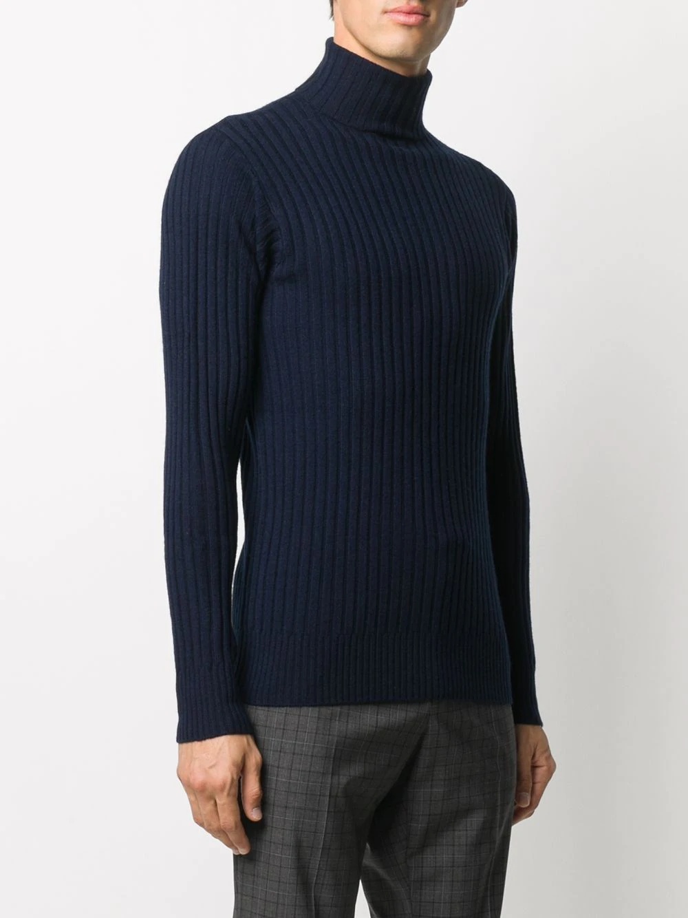 ribbed knit rollneck jumper - 3